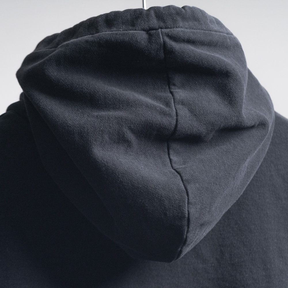 AllSaints Men’s Lg Hoodie Raven Black Pullover French Terry Pocket LS Sweatshirt - Picture 12 of 16